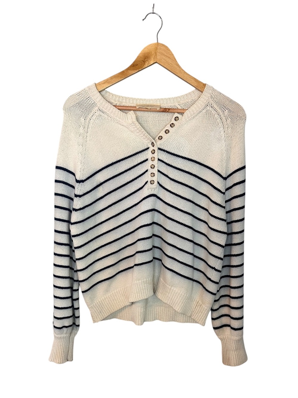Sezane LÉONTINE JUMPER, Navy/Ecru, Extra Small - Picture 2 of 8